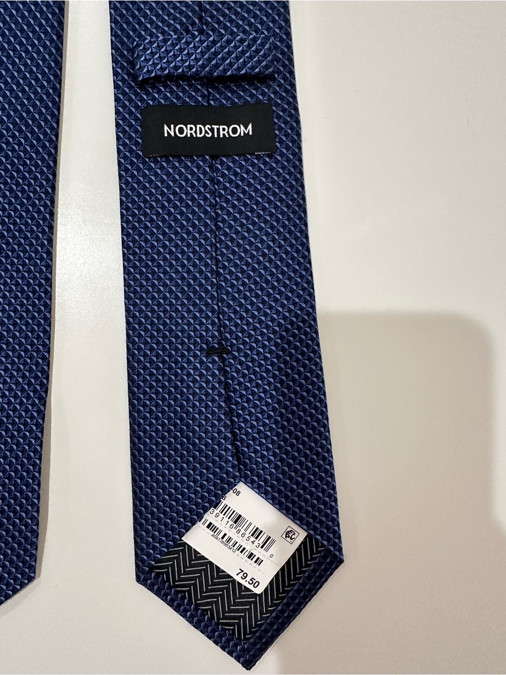 Navy Color Solid Silk Tie New with Tags | Nordstrom Men's Necktie | Size O/S - Picture 7 of 14